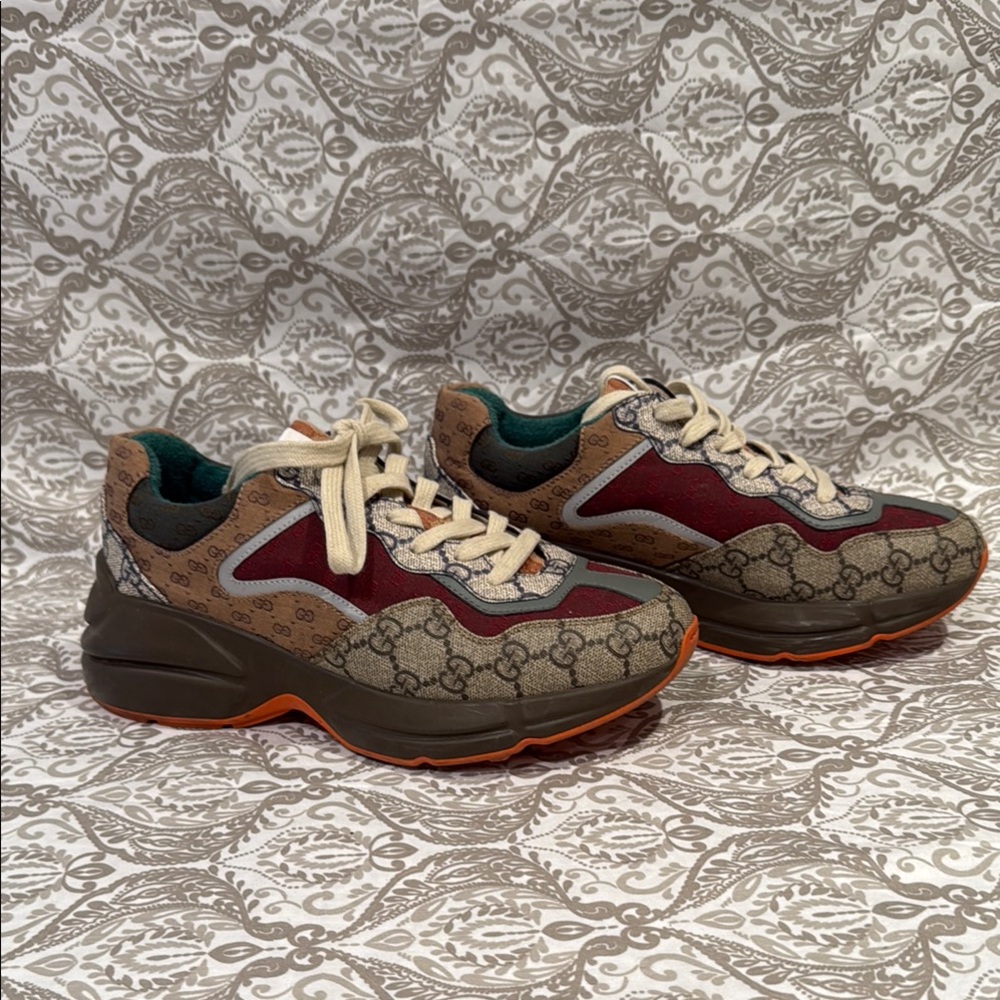Gucci Rhyton  Brown and Red Sneakers